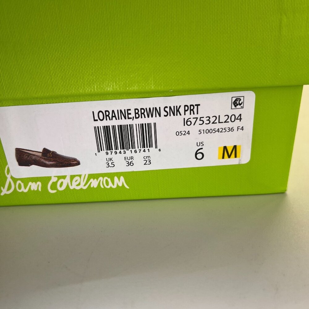 Sam Edelman Loraine Loafer Size 6 M Brown Snake Print Leather Slip-On Shoes - Picture 15 of 15